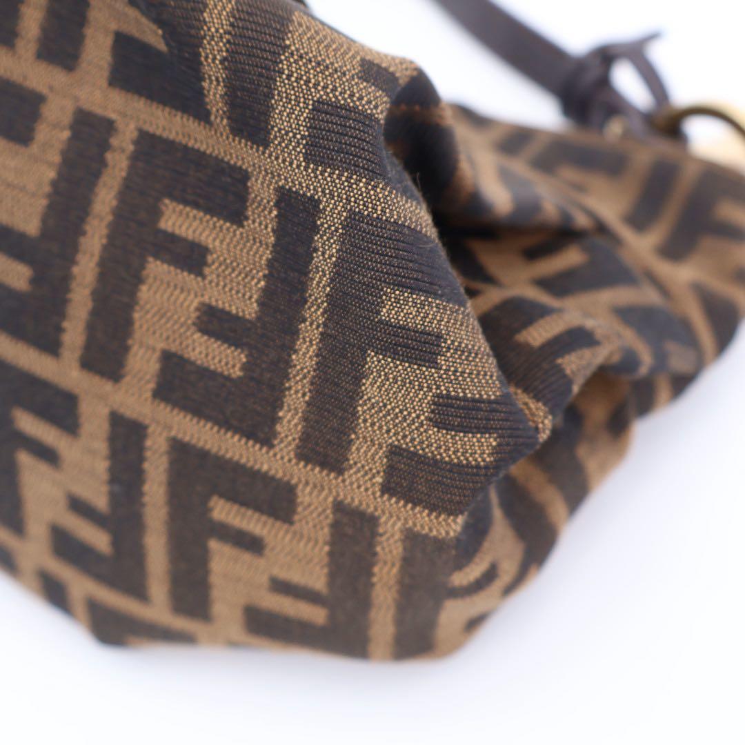 フェンディ FENDI ズッカ柄 ハンドバッグ キャンバス ブラウン 8BK044 レディース