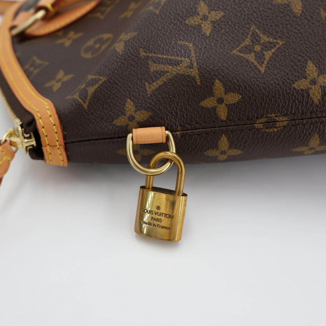 ルイヴィトン LOUIS VUITTON モノグラム ロックイットMM ハンドバッグ トートバッグ M40606 ブラウン PVC レザー レディース