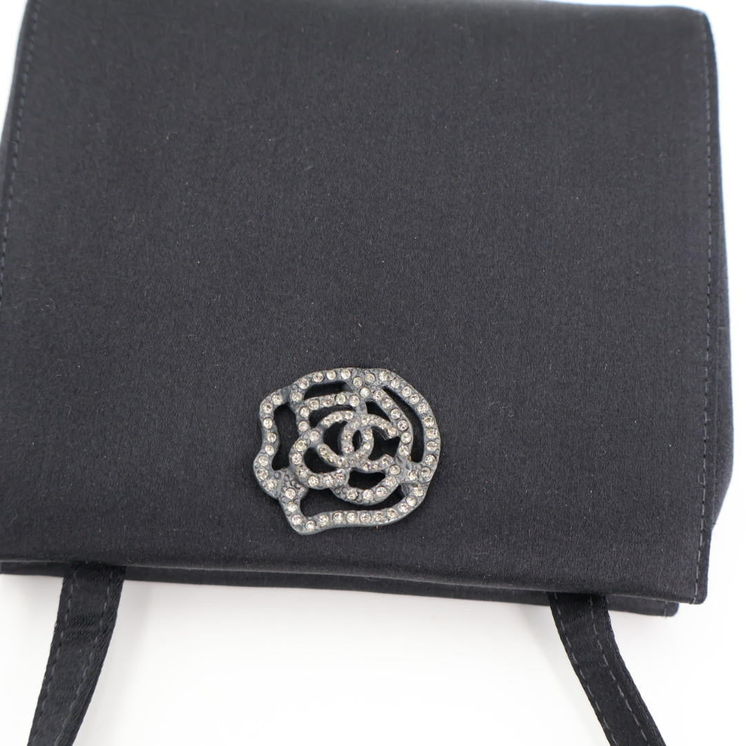 シャネル CHANEL カメリアハンドバッグ 

ブラック サテン レディース ハンドバッグ