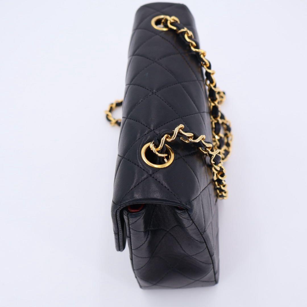 シャネル CHANEL ミニマトラッセ ラムスキン シングルフラップ シングルチェーンバッグ