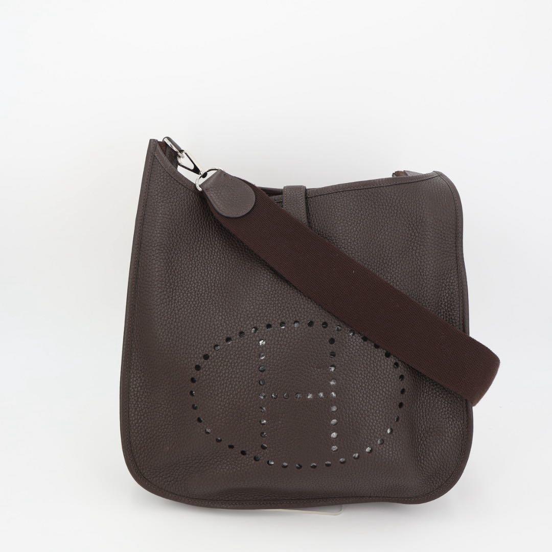 エルメス HERMES エヴリン □J 刻 カカオ シルバー金具 エプソン レディース ショルダーバッグ