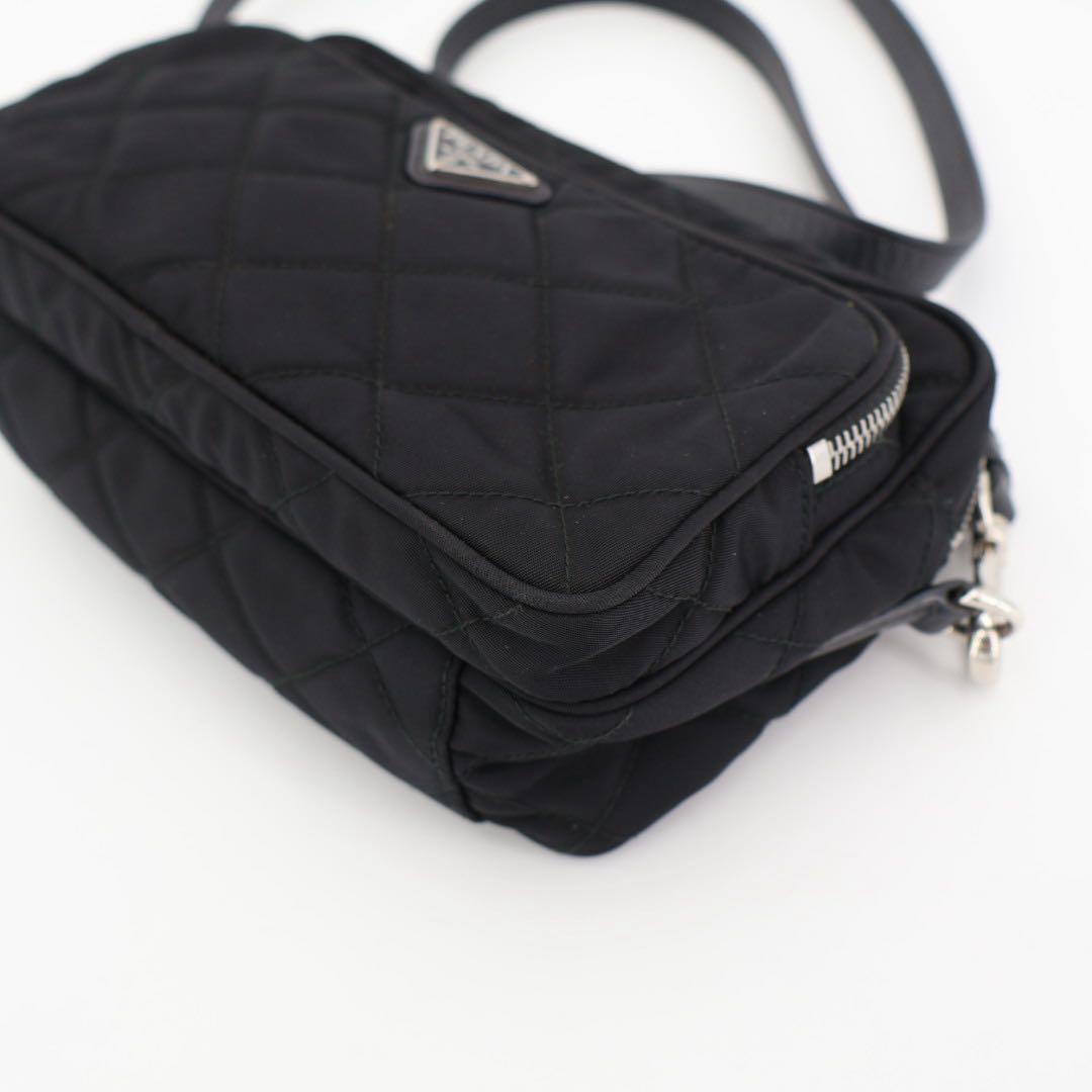 プラダ PRADA ショルダーバッグ キルティング ブラック ナイロン BT1027