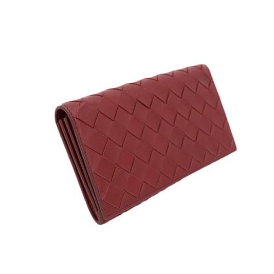 ボッテガヴェネタ BOTTEGAVENETA 長財布 イントレチャート ボルドー レザー レディース
