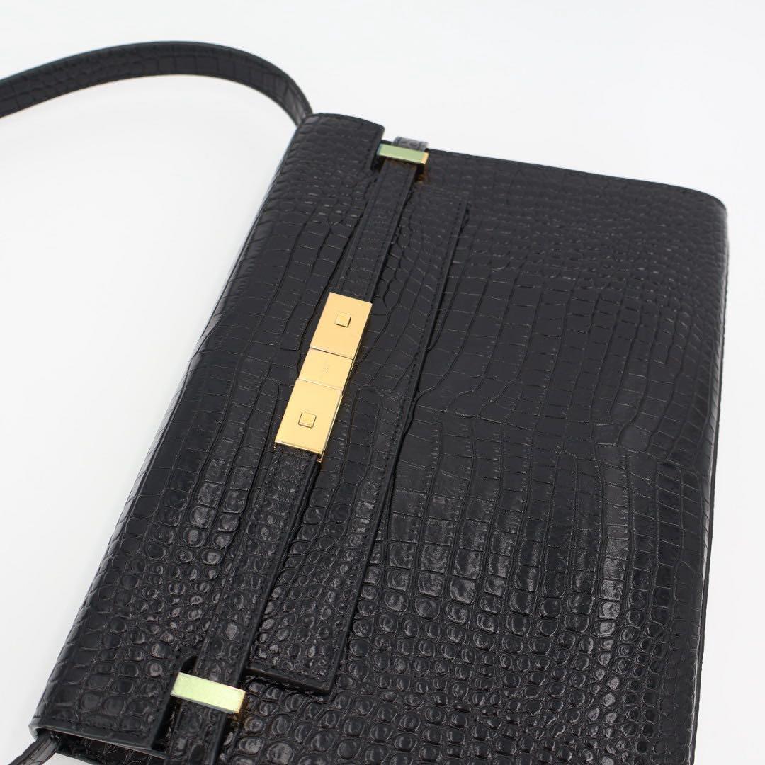 サンローラン Saint Laurent ショルダーバッグ マンハッタン ミディアム 型押しレザー 美品