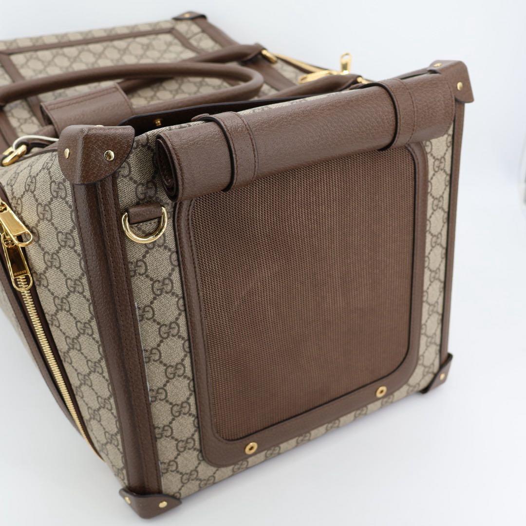 グッチ GUCCI ウェブ ストライプ付き GG スモール ペット キャリー