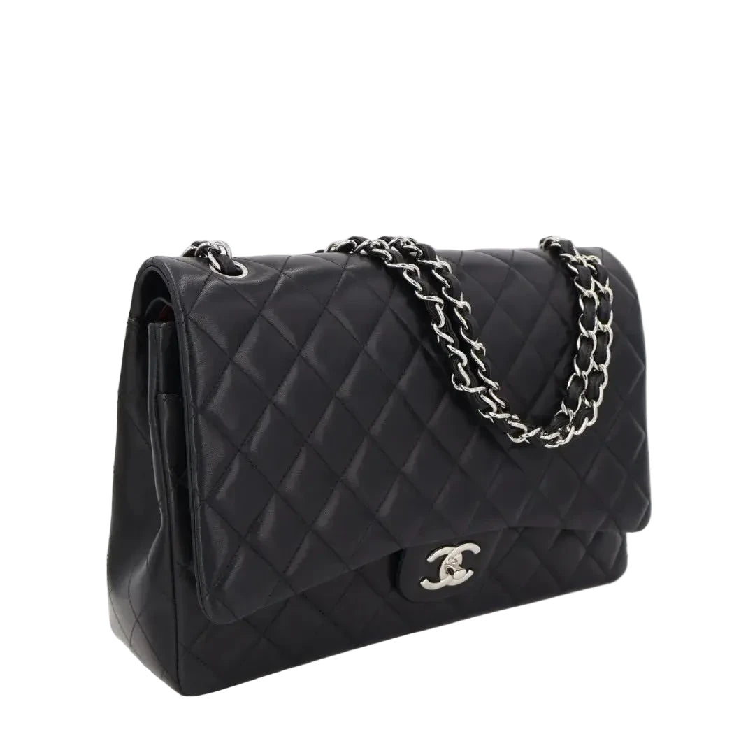 シャネル CHANEL デカマトラッセ ラムスキンシングルフラップチェーンショルダーバッグ