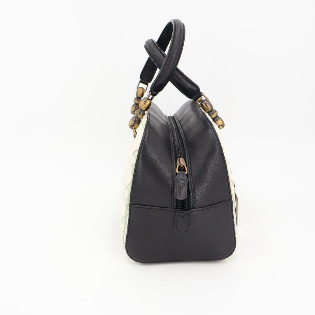 クリスチャンディオール Christian Dior ハンドバッグ カナージュ ハラコ BLK/MA-0091