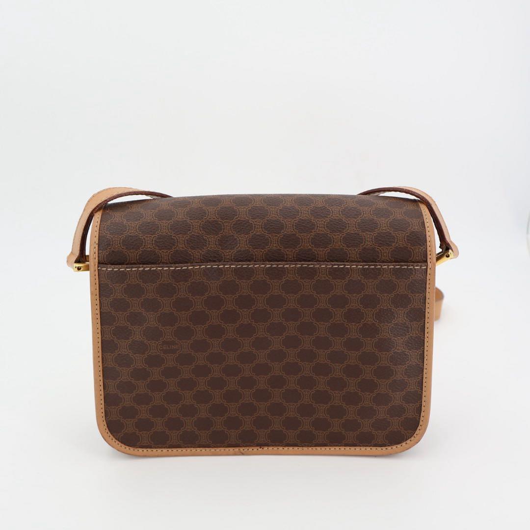 セリーヌ CELINE サークルロゴ マカダム PVC×レザー ショルダーバッグ