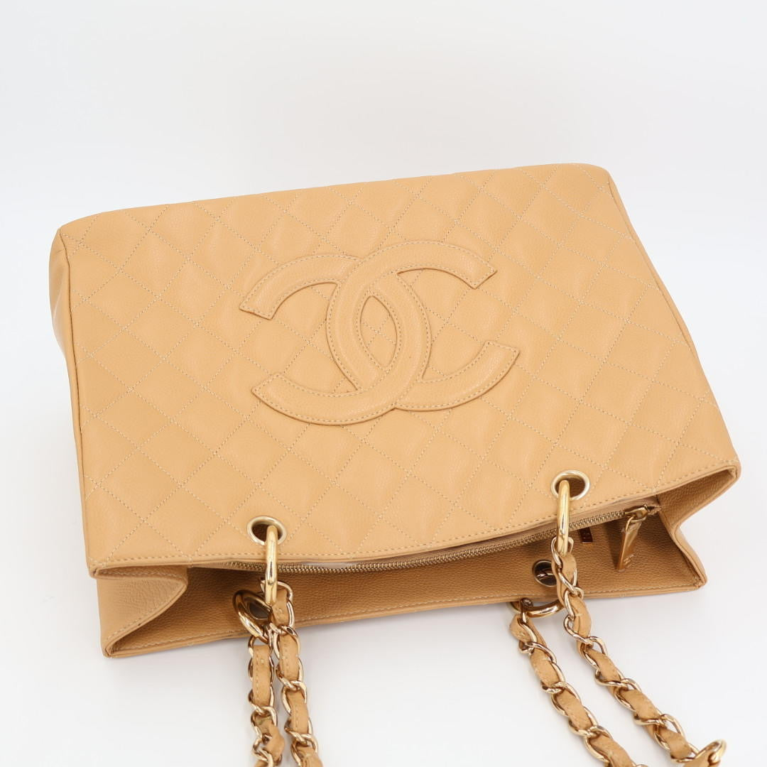 シャネル CHANEL チェーントートバッグ ココマーク キャビアスキン 復刻トート GST