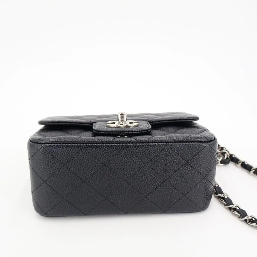 シャネル CHANEL ミニマトラッセ キャビアスキン シングルフラップ シングルチェーンバッグ