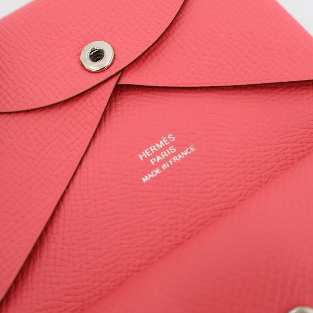 エルメス HERMES カードケース カルヴィ レザー ピンク レディース