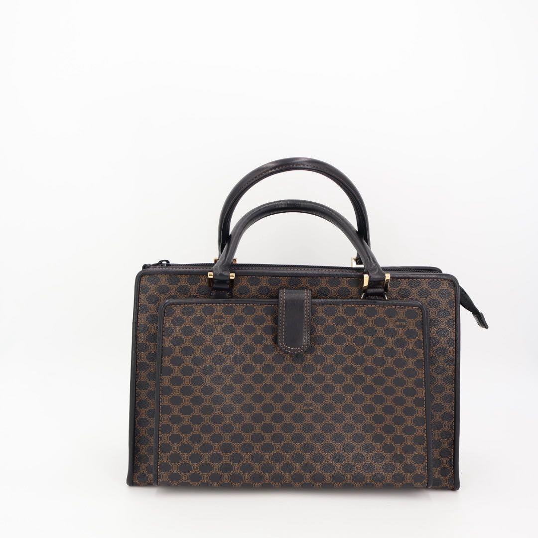 セリーヌ CELINE ハンドバッグ 黒マカダム トリオンフ トートバッグ