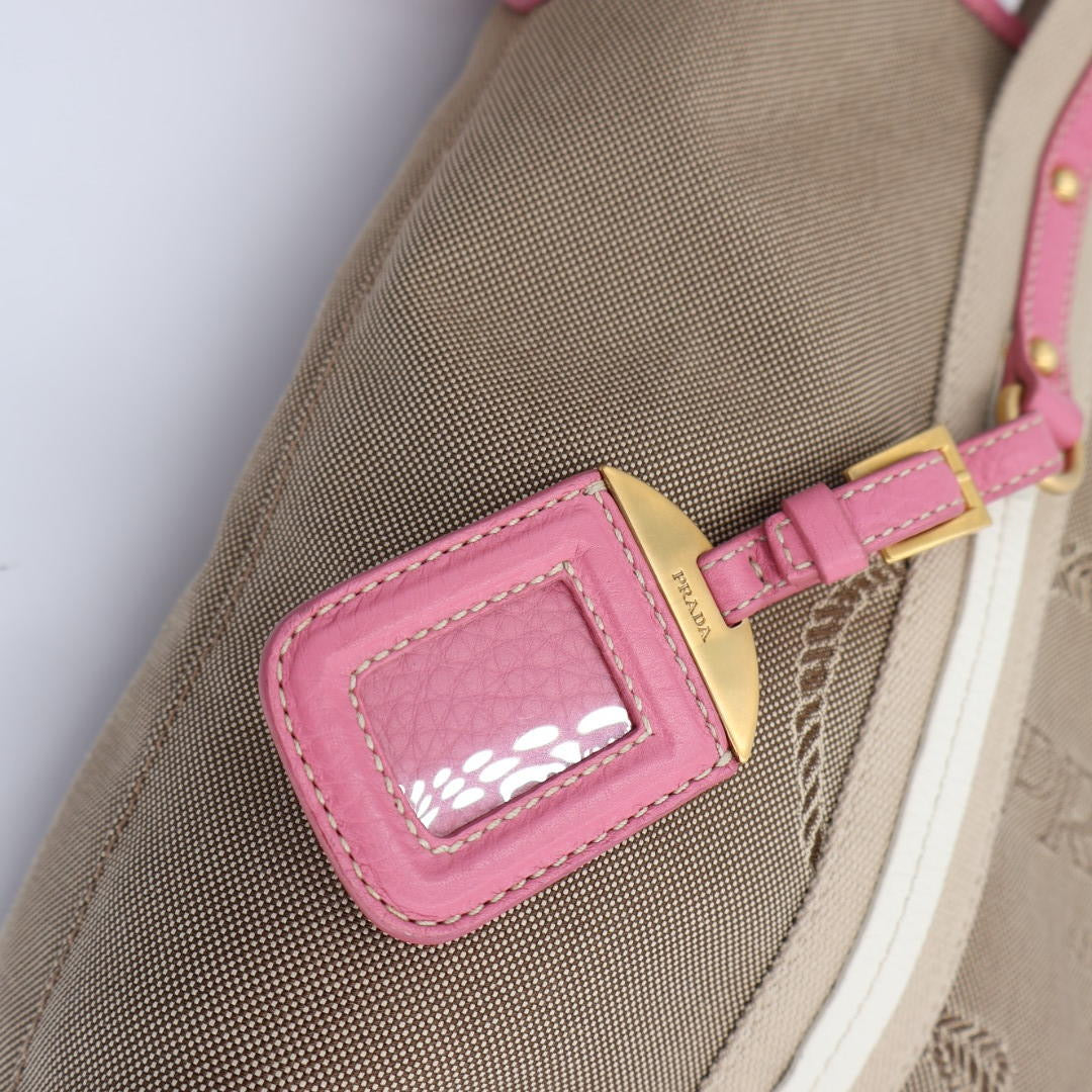 プラダ PRADA 2WAYﾄｰﾄ ｷｬﾝﾊﾞｽ/ﾚｻﾞｰ ﾋﾟﾝｸ