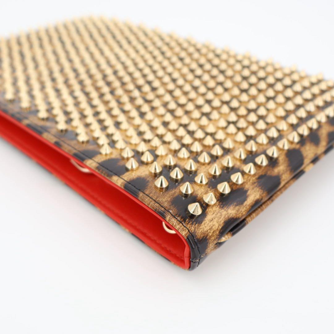 クリスチャン・ルブタン Christian Louboutin クラッチバッグ ルビポッシュ レオパード スパイクスタッズ 1165014 2wayチェーンショルダーバッグ