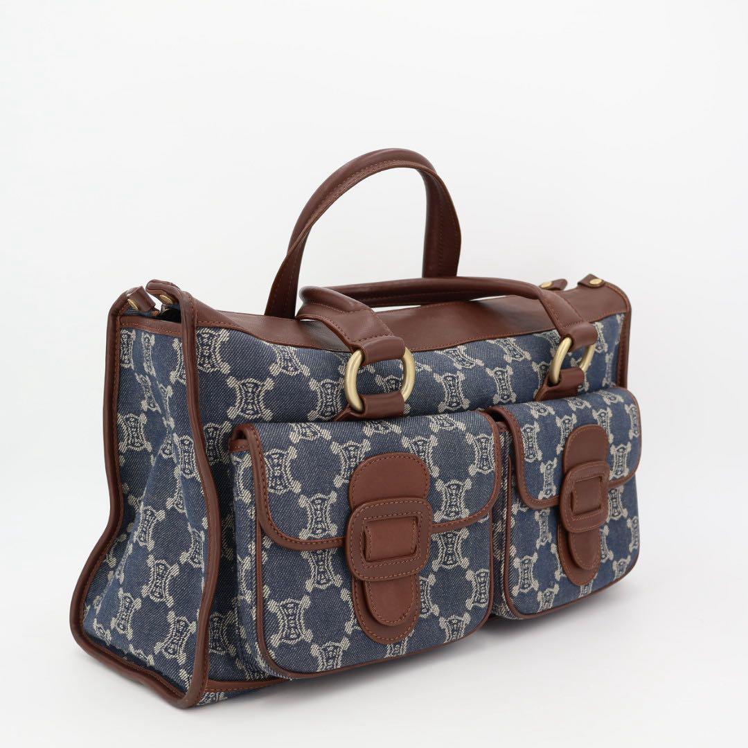 セリーヌ CELINE ハンドバッグ　デニム　マカダム　トリオンフ