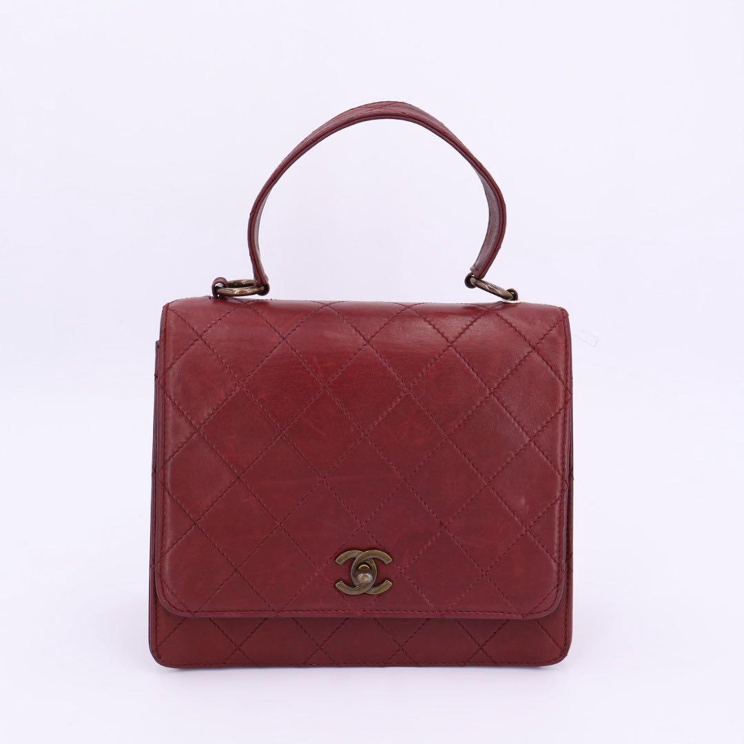 シャネル CHANEL マトラッセ ブロンズ金具 ハンドバッグ カーフ