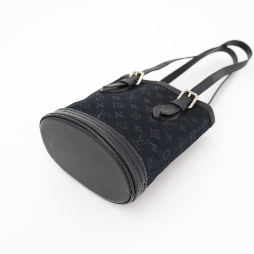 ルイ ヴィトン LOUIS VUITTON モノグラム サテン リトル バケット ハンド バッグ ノワール M92144 ブラック