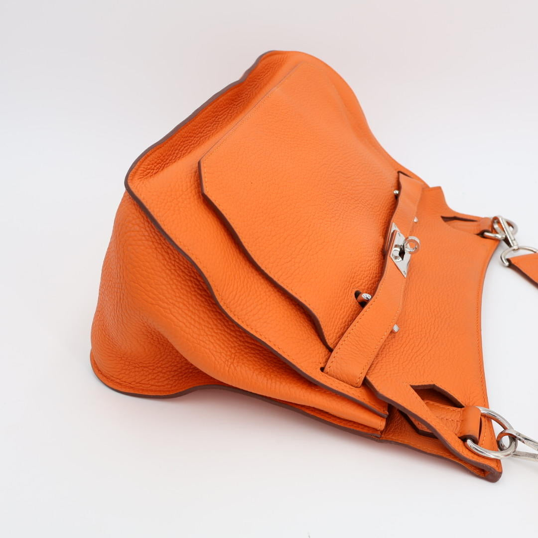 HERMES エルメス ジプシエール34 オレンジ シルバー金具 □R刻印(2014年頃)