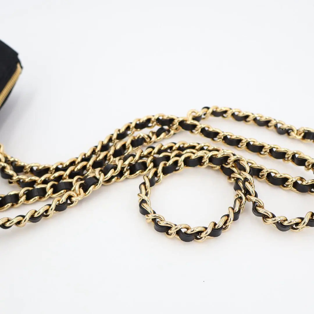 プラダ PRADA ナイロン ゴールドチェーンバッグ ブラック