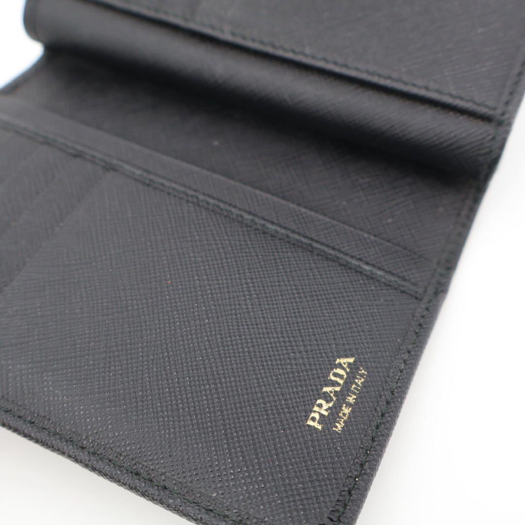 プラダ PRADA 折財布 サイフ SAFFIANO METAL 1ML225 QWA NERO ブラック F0002 2つ折財布