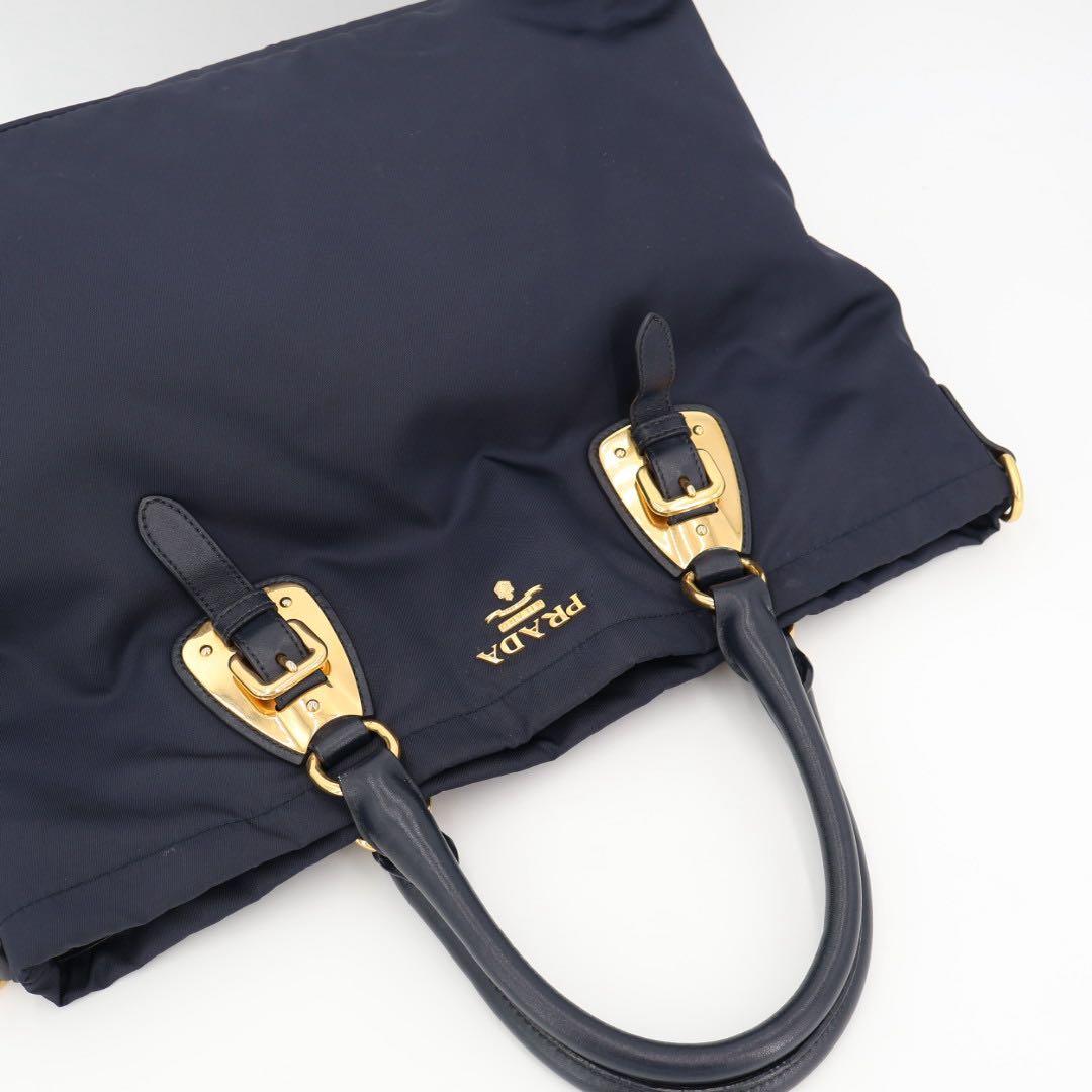 プラダ PRADA テスートナイロン×レザー 2WAY ショルダー ハンドバッグ