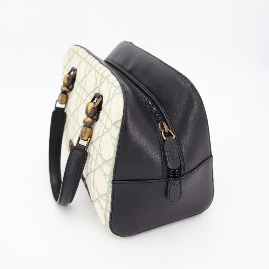 クリスチャンディオール Christian Dior ハンドバッグ カナージュ ハラコ BLK/MA-0091