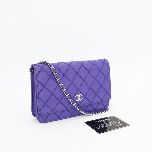 シャネル CHANEL シャネル チェーンウォレット ショルダーバッグ バッグ レディース レザー ブルー