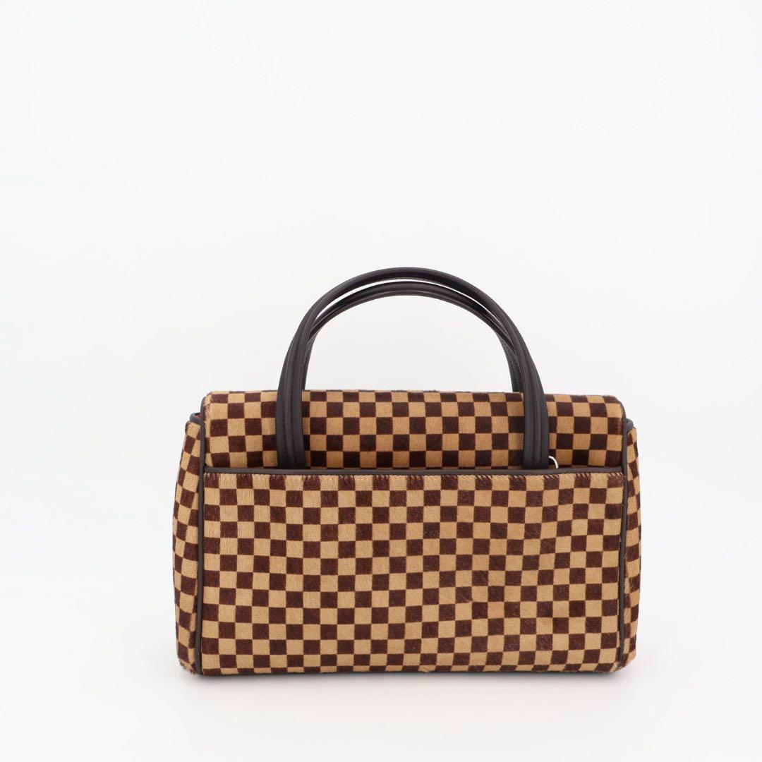 ルイヴィトン LOUIS VUITTON ダミエソバージュ ライオン ハンドバッグ ハラコ レザー M92131