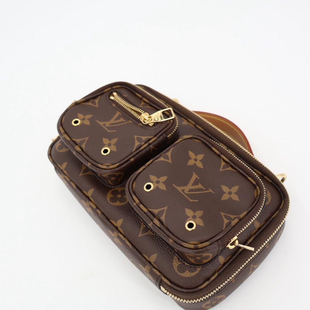 ルイ・ヴィトン LOUIS VUITTON ユーティリティ クロスボディ ショルダーバッグ バッグ PVCコーティングキャンバス レザー モノグラム ブラウン系 M80446