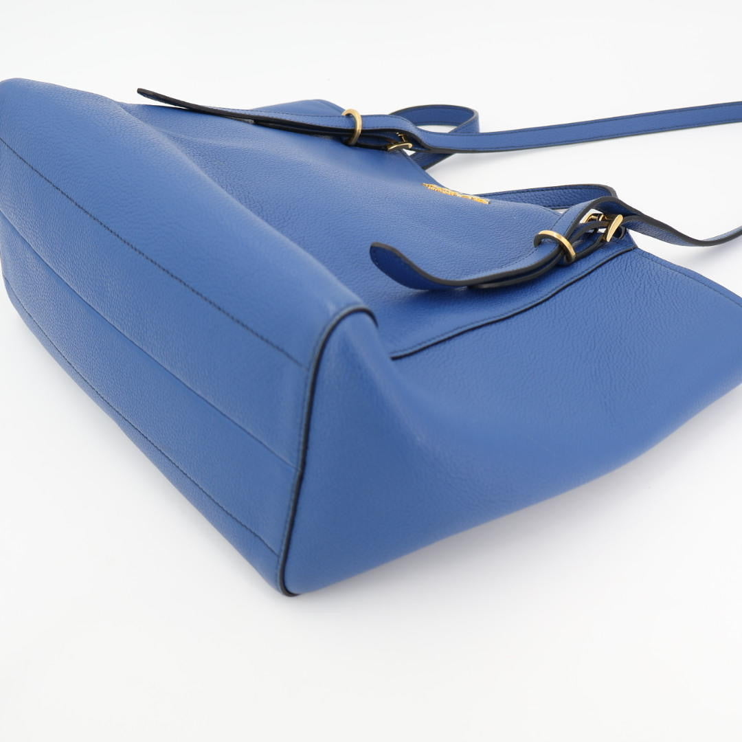 プラダ PRADA トートバッグ　レザー　ブルー