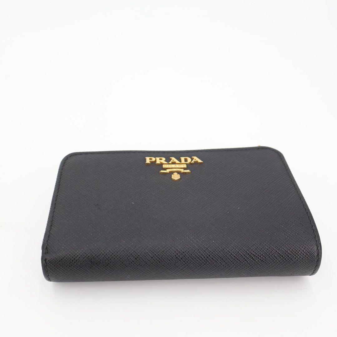 プラダ PRADA 折財布 サイフ SAFFIANO METAL 1ML225 QWA NERO ブラック F0002 2つ折財布
