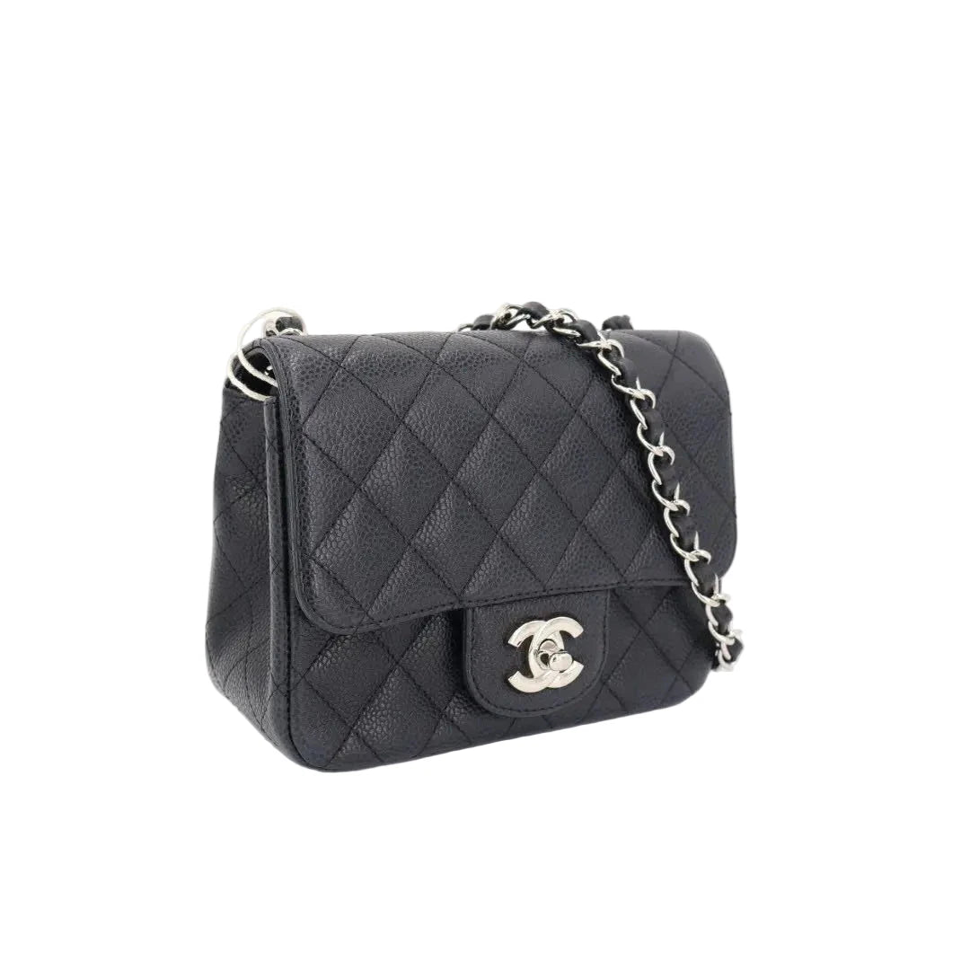 シャネル CHANEL ミニマトラッセ キャビアスキン シングルフラップ シングルチェーンバッグ