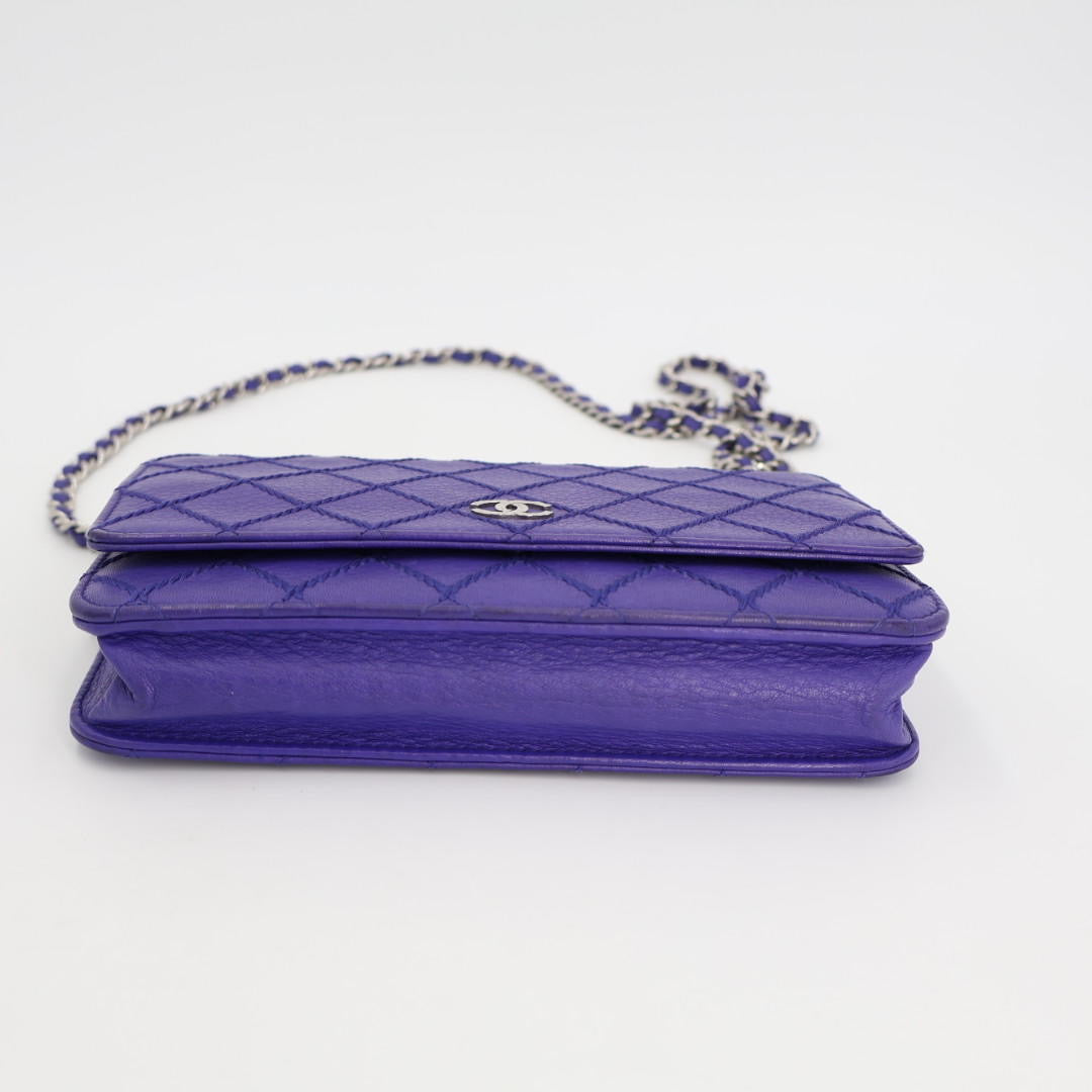 シャネル CHANEL シャネル チェーンウォレット ショルダーバッグ バッグ レディース レザー ブルー