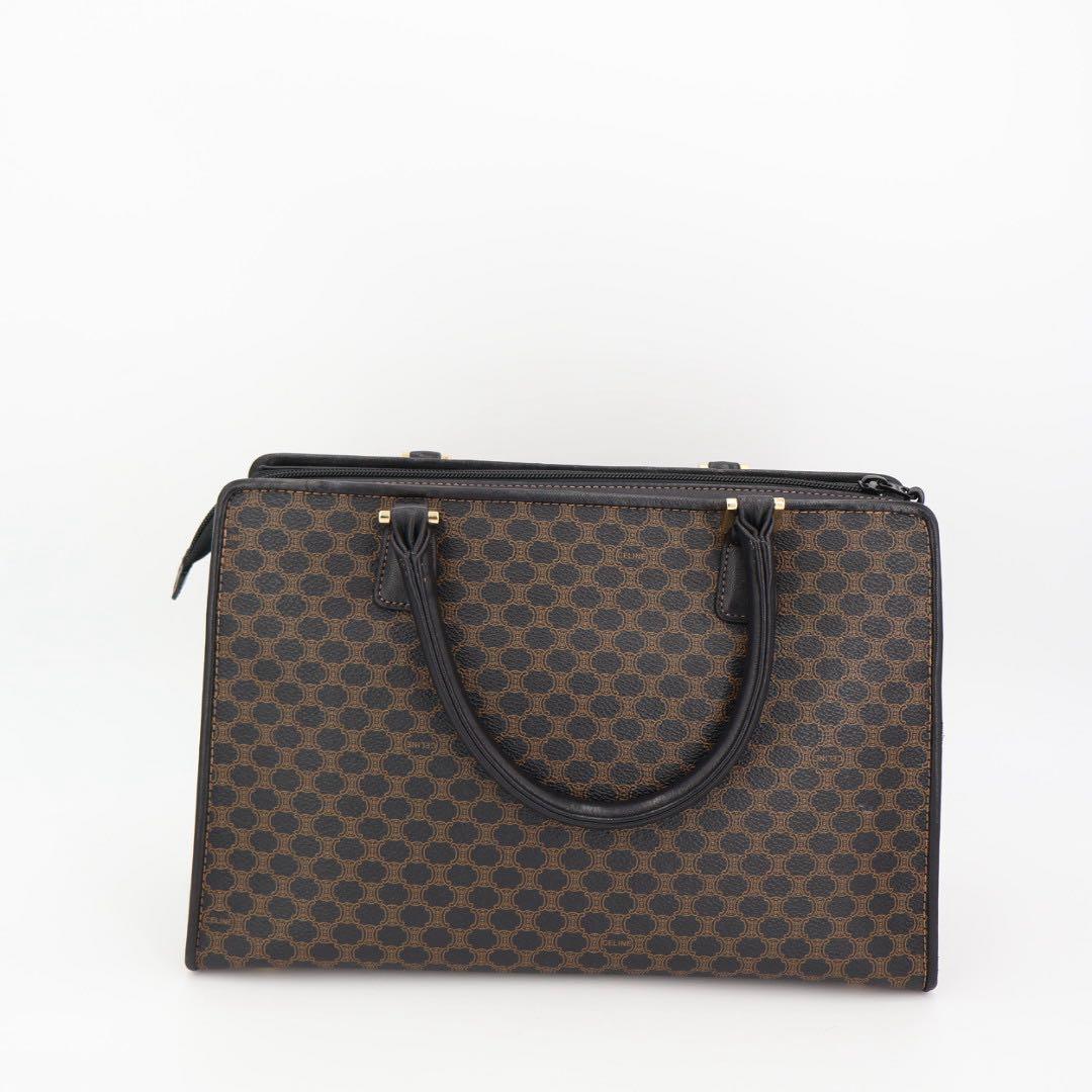 セリーヌ CELINE ハンドバッグ 黒マカダム トリオンフ トートバッグ