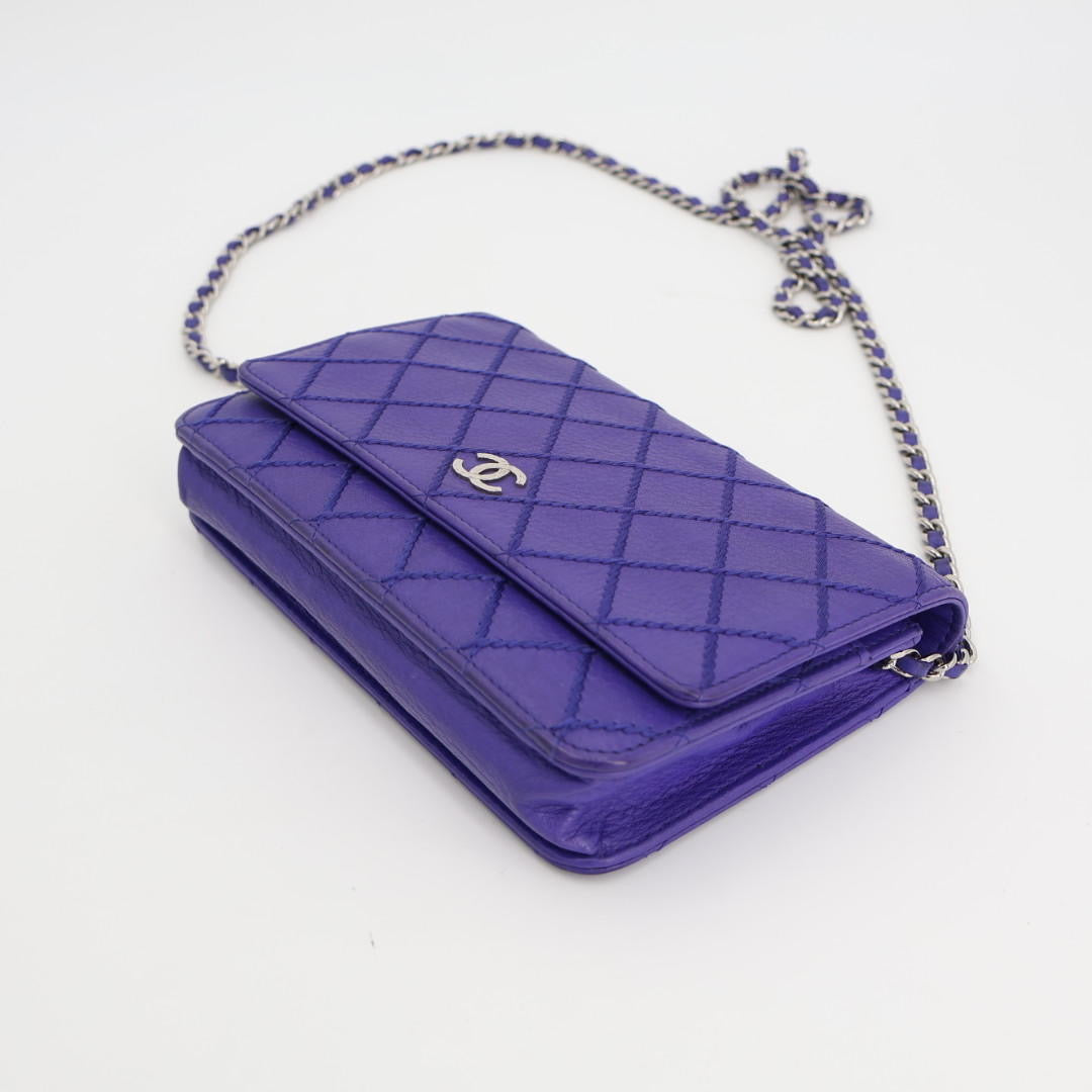 シャネル CHANEL シャネル チェーンウォレット ショルダーバッグ バッグ レディース レザー ブルー