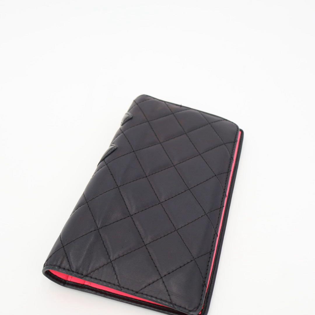 シャネル CHANEL カンボンライン ココマーク 2つ折長財布