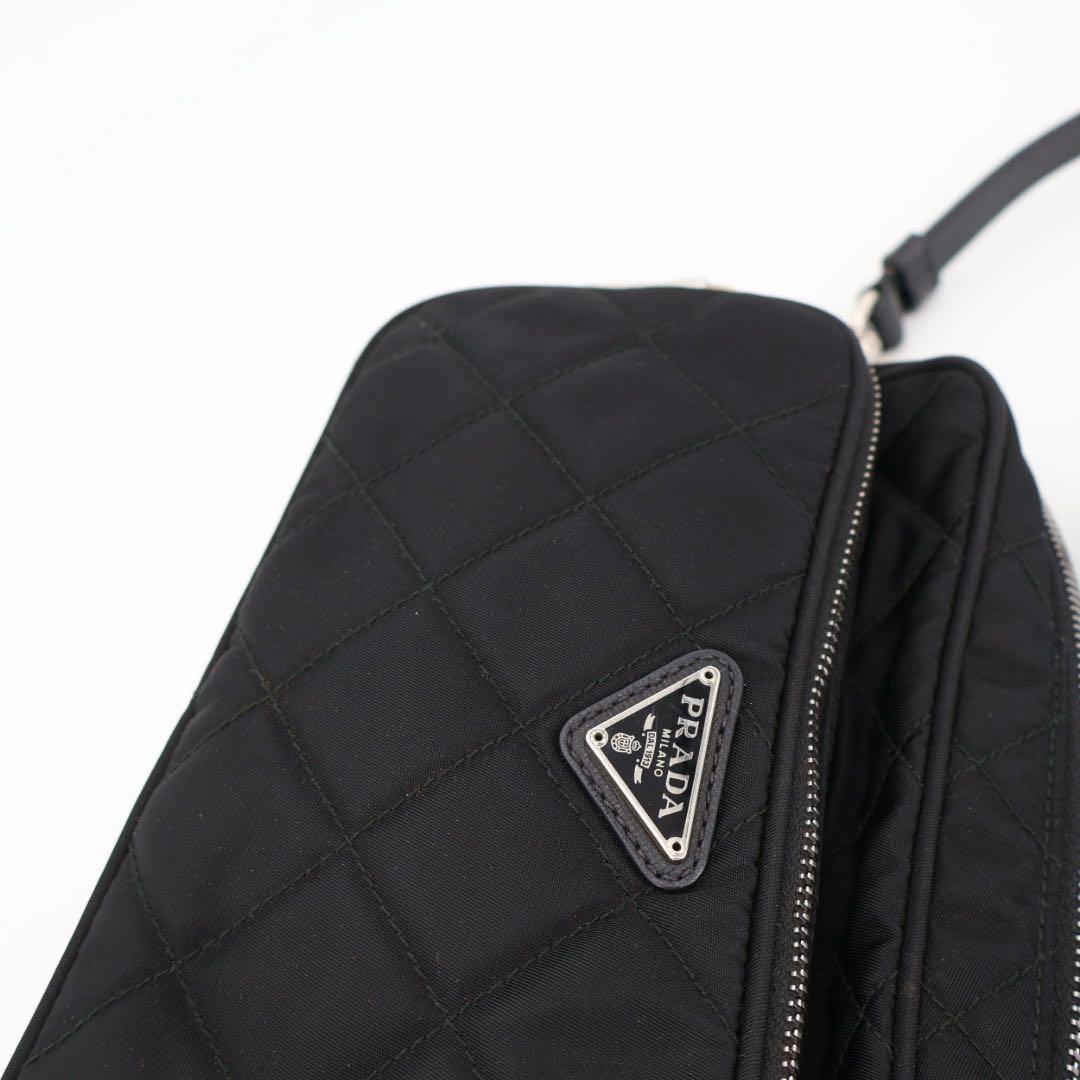 プラダ PRADA ショルダーバッグ キルティング ブラック ナイロン BT1027