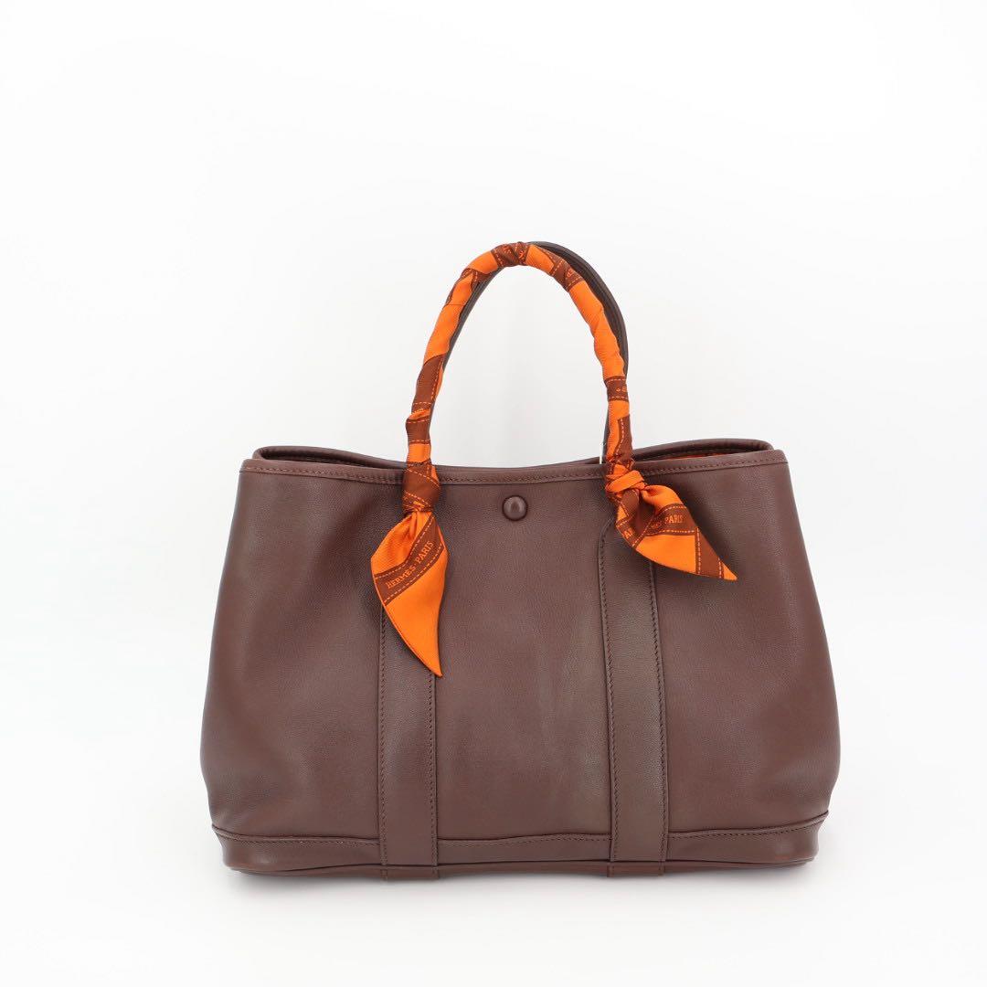 エルメス HERMES ガーデンツイリーTPM ヴォースイフト ハバナ スモール トートバッグ ハンドバッグ ガーデンパーティ30 ガーデンパーティー