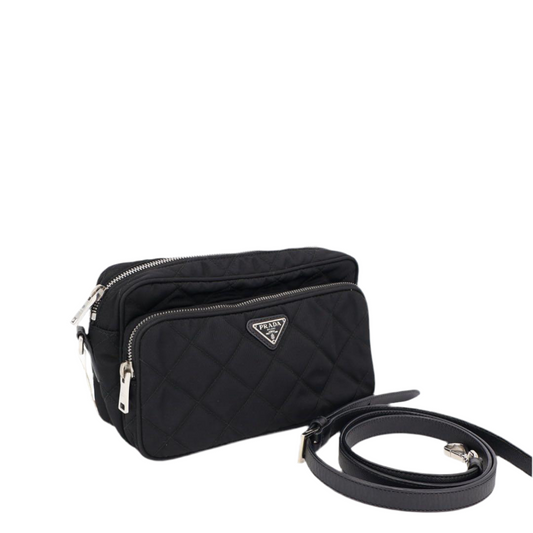 プラダ PRADA ショルダーバッグ キルティング ブラック ナイロン BT1027