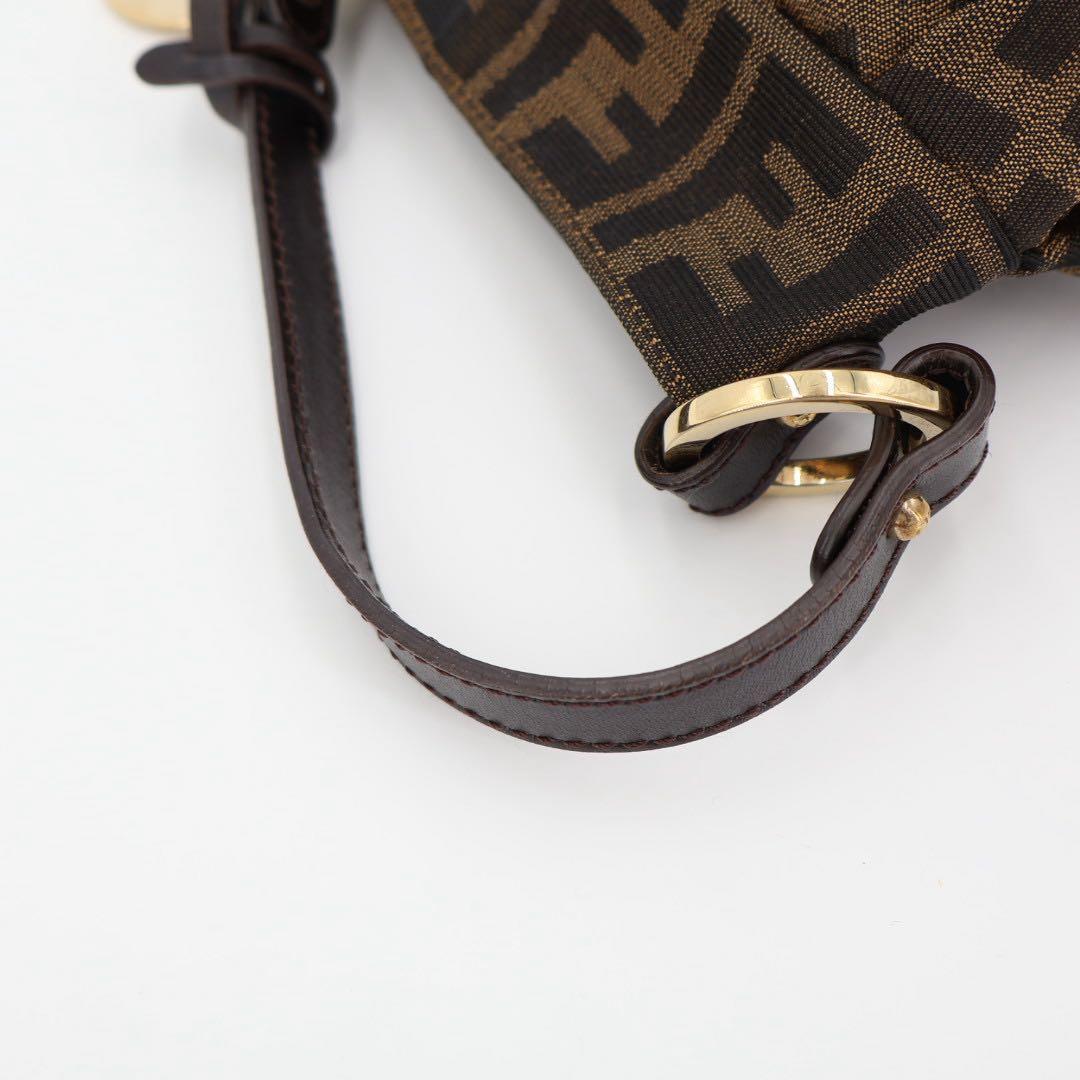 フェンディ FENDI ズッカ柄 ハンドバッグ キャンバス ブラウン 8BK044 レディース