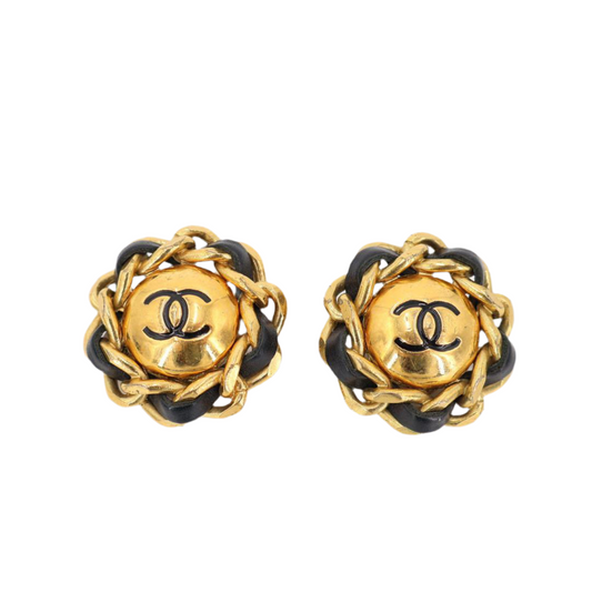 シャネル CHANEL ココマーク 29 ブローチ GP×革 ゴールド キズ スレ