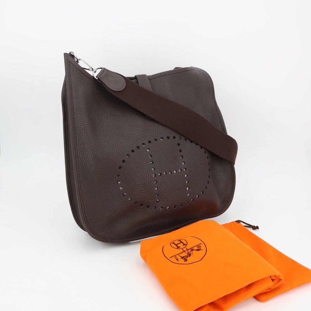 エルメス HERMES エヴリン □J 刻 カカオ シルバー金具 エプソン レディース ショルダーバッグ