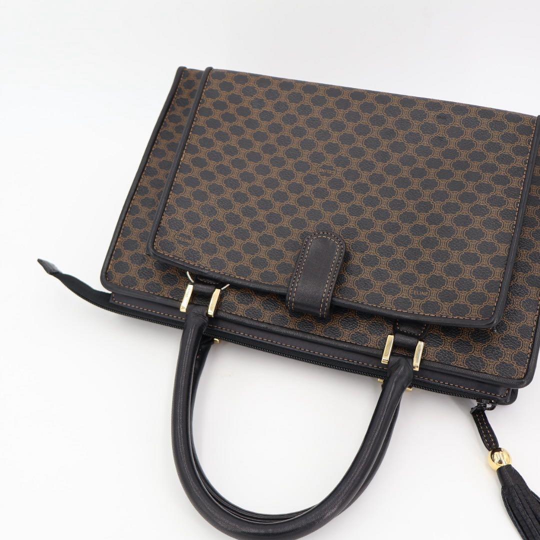 セリーヌ CELINE ハンドバッグ 黒マカダム トリオンフ トートバッグ