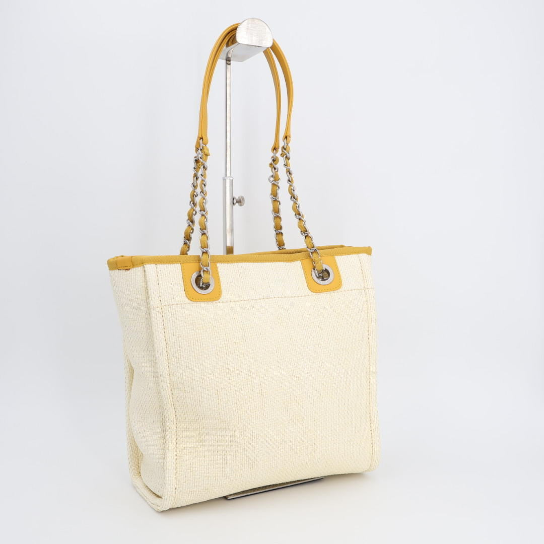 シャネル CHANEL ドーヴィル チェーントート ショルダーバッグ トートバッグ ハンドバッグ チェーンバッグ ストロー レザー かごバッグ レディース