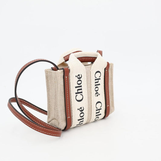 クロエ CHLOE トートバッグ woody ナノ リボン マイクロ ショルダーバッグ 美品