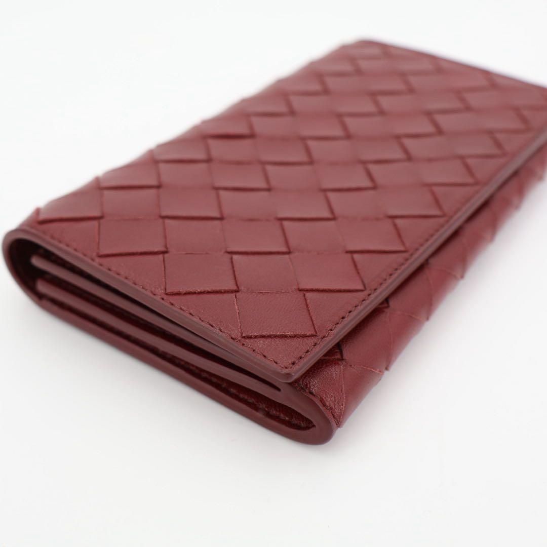 ボッテガヴェネタ BOTTEGAVENETA 長財布 イントレチャート ボルドー レザー レディース