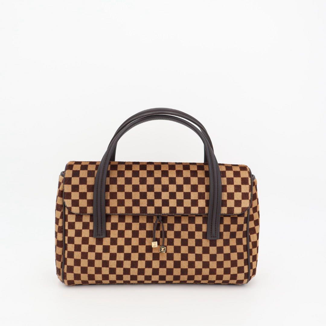 ルイヴィトン LOUIS VUITTON ダミエソバージュ ライオン ハンドバッグ ハラコ レザー M92131