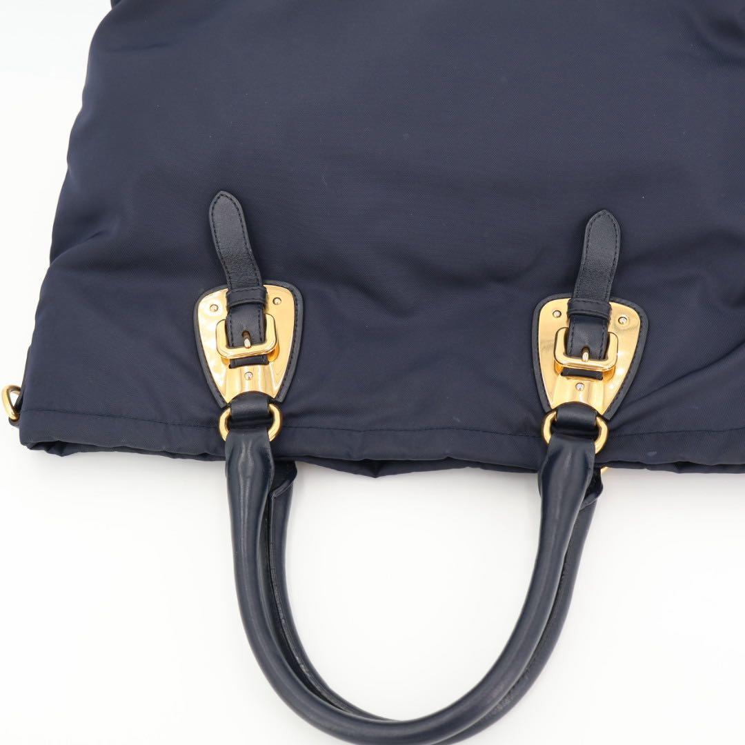 プラダ PRADA テスートナイロン×レザー 2WAY ショルダー ハンドバッグ
