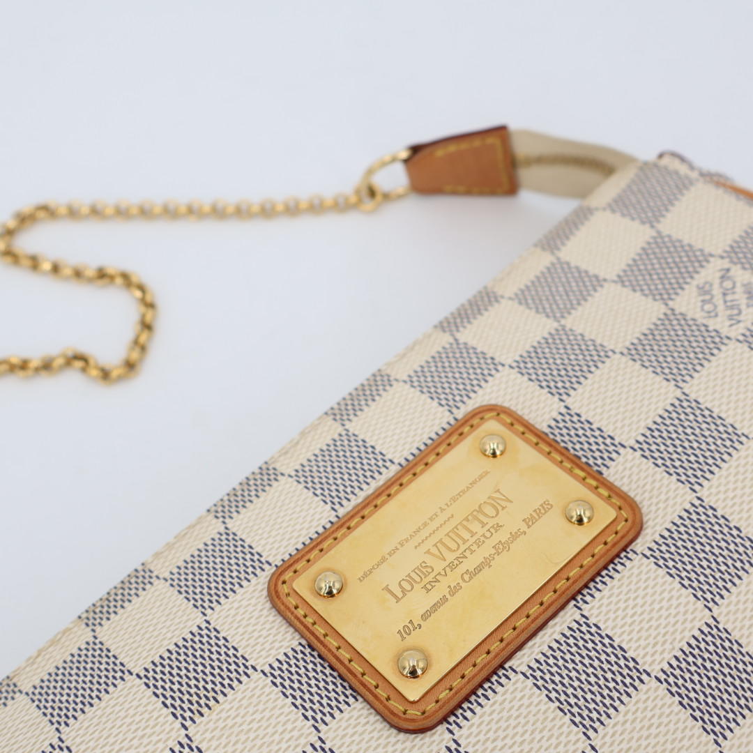 ルイ ヴィトン LOUIS VUITTON ダミエアズール エヴァ アクセサリーポーチ チェーンショルダーバッグ 2WAY 斜め掛け可