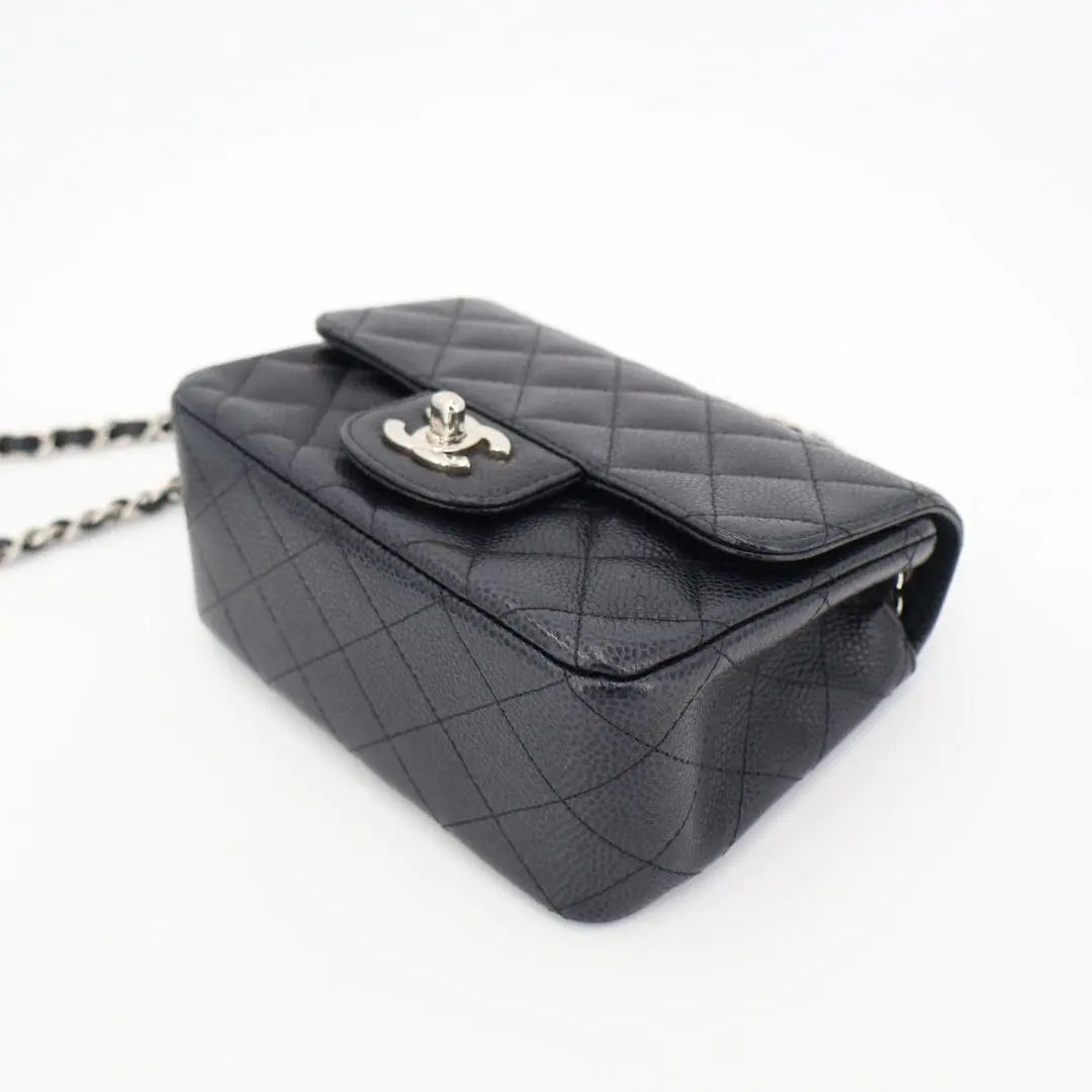 シャネル CHANEL ミニマトラッセ キャビアスキン シングルフラップ シングルチェーンバッグ